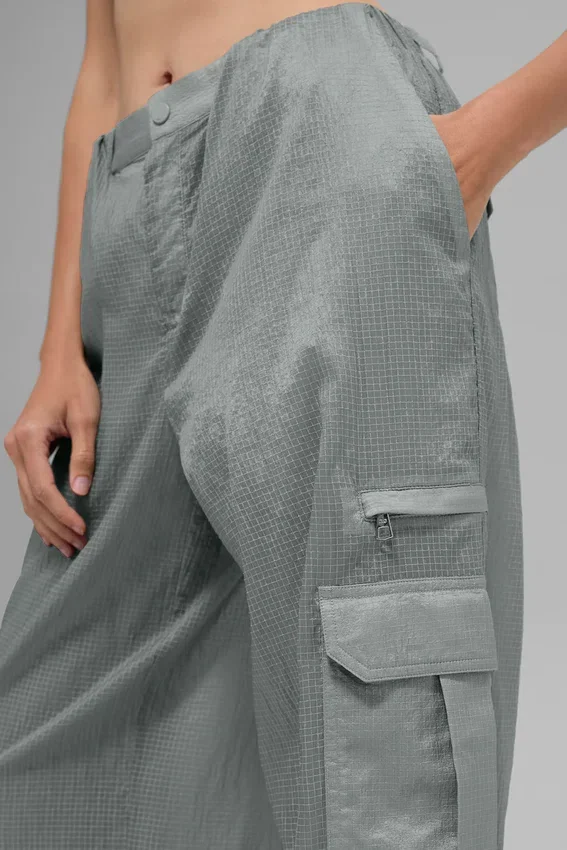 Sheer Game Time Leggings met wijde pijpen - Lunar Grey