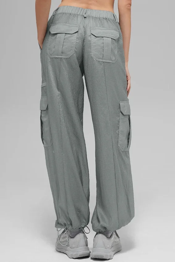 Sheer Game Time Leggings met wijde pijpen - Lunar Grey