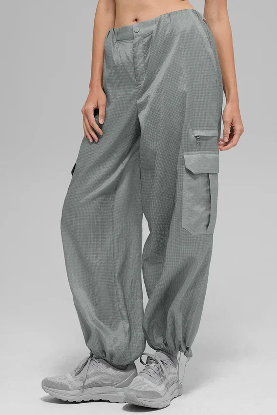 Sheer Game Time Leggings met wijde pijpen - Lunar Grey