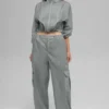 Sheer Game Time Leggings met wijde pijpen - Lunar Grey