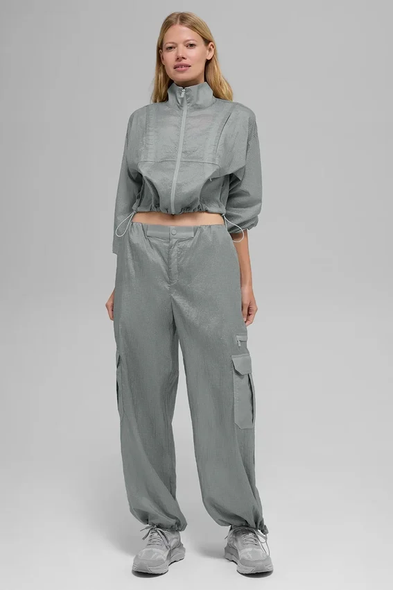 Sheer Game Time Leggings met wijde pijpen - Lunar Grey