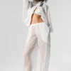 Sheer Game Time Leggings met wijde pijpen - Wit