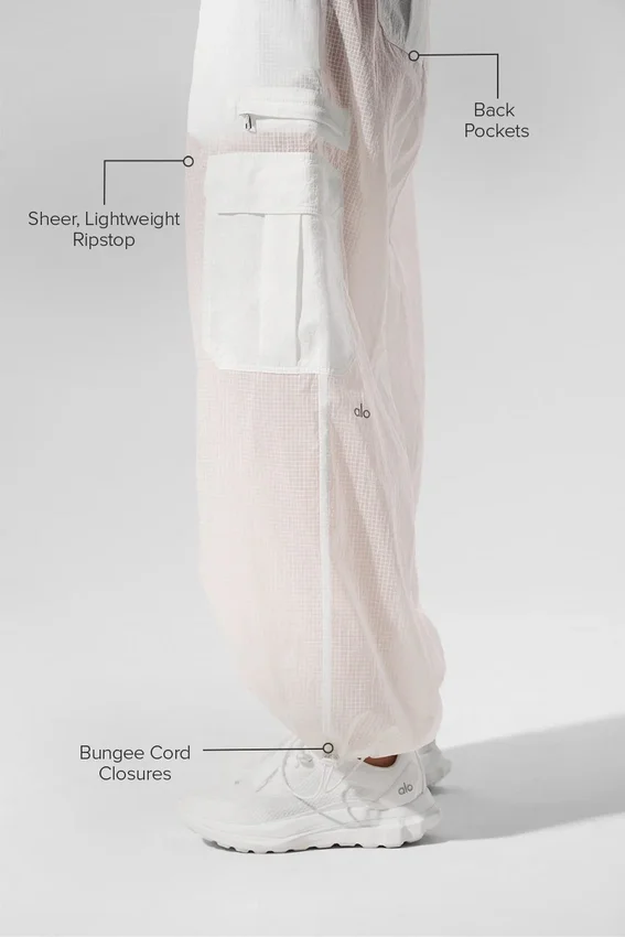 Sheer Game Time Leggings met wijde pijpen - Wit