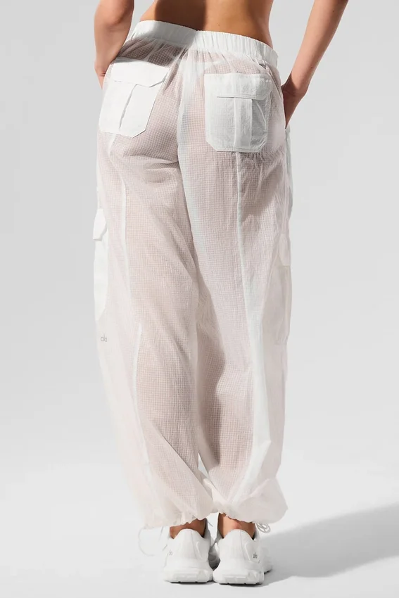 Sheer Game Time Leggings met wijde pijpen - Wit