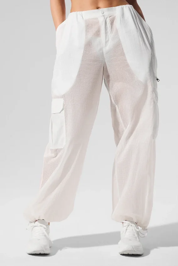 Sheer Game Time Leggings met wijde pijpen - Wit