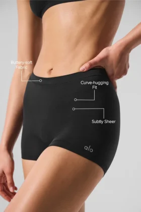 Sheer Glow-boyshort – Zwart