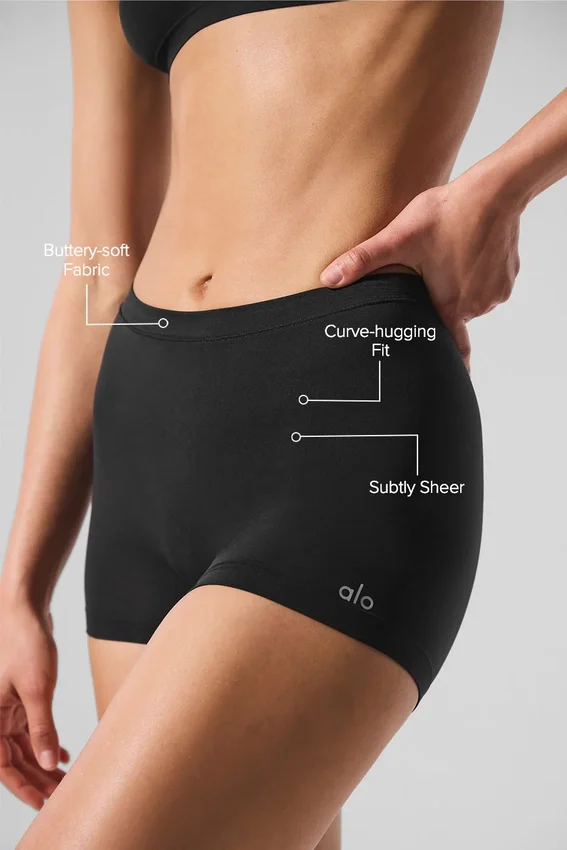 Sheer Glow-boyshort - Zwart