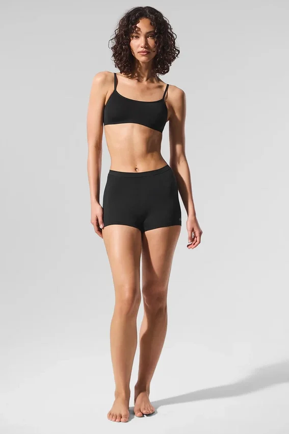 Sheer Glow-boyshort - Zwart