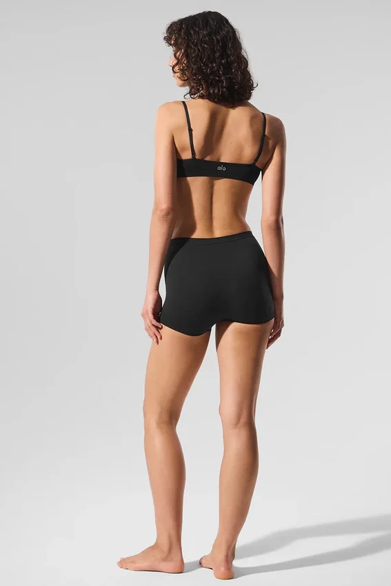 Sheer Glow-boyshort - Zwart