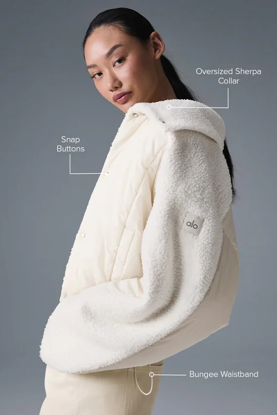 Sherpa Cozy Escape Puffer - Ivoor/Ivoor