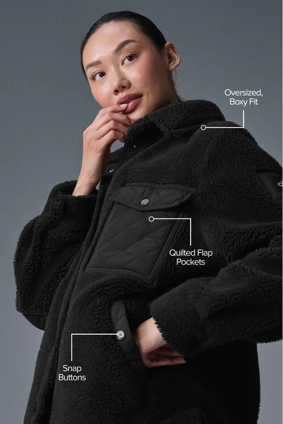 Sherpa Edge Shacket - Zwart