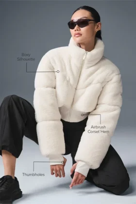 Sherpa Main Act Corset-pufferjas – ivoor