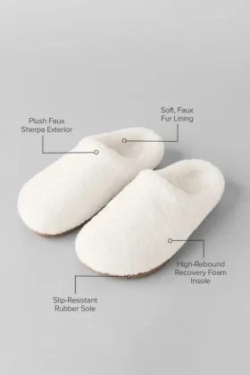 Sherpa Recovery-pantoffel – ivoorkleurig