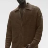 Shift Knit-overhemd met lange mouwen en knopen – Espresso