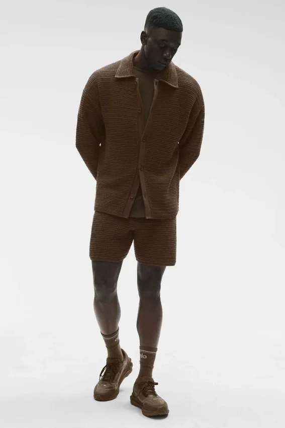 5" Shift-gebreide korte broek - Espresso