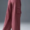Show off Cargo-broek met wijde pijpen (lang) - Bordeauxrood Truffle