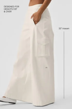 Show off Cargo-broek met wijde pijpen (lang) – Ivoor