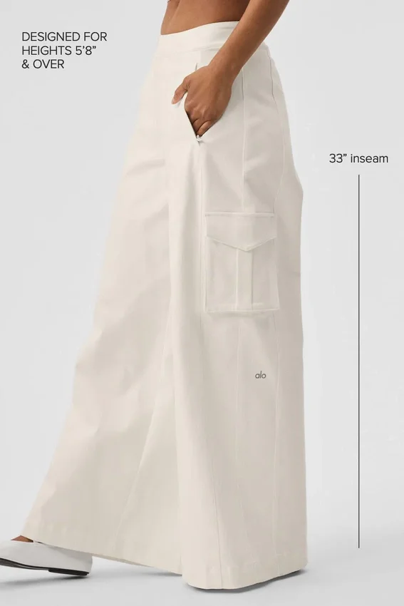 Show off Cargo-broek met wijde pijpen (lang) - Ivoor