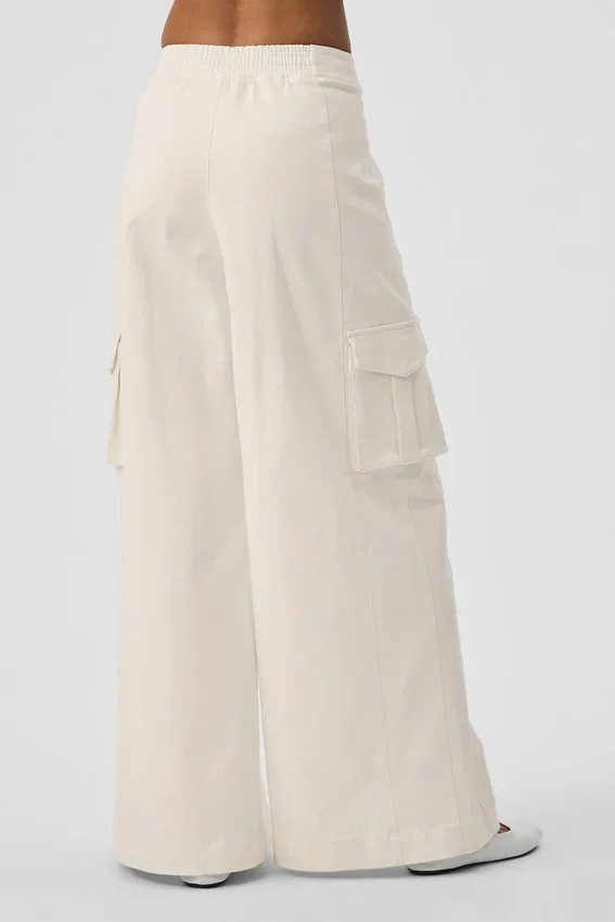 Show off Cargo-broek met wijde pijpen (lang) - Ivoor