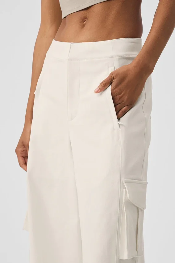 Show off Cargo-broek met wijde pijpen (lang) - Ivoor