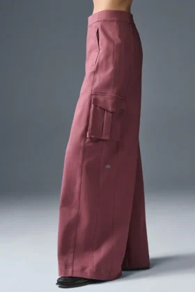 Show off Cargo-broek met wijde pijpen (Regular) – Burgundy Truffle