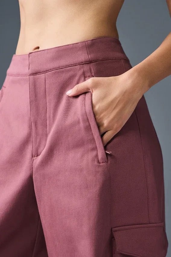 Show off Cargo-broek met wijde pijpen (Regular) - Burgundy Truffle