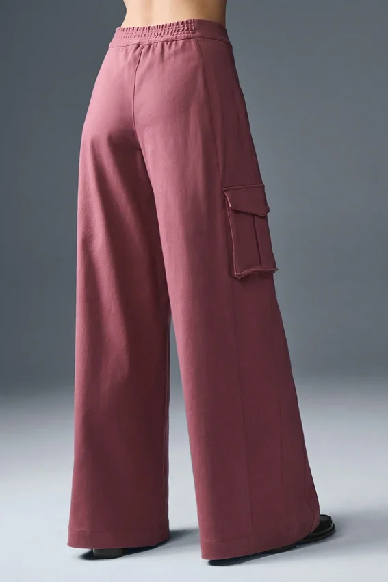 Show off Cargo-broek met wijde pijpen (Regular) - Burgundy Truffle