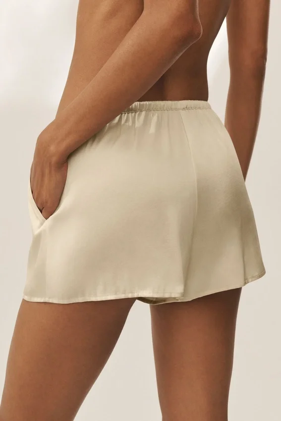 Silk Blend Radiance Korte broek - Sandy Beige