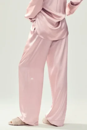 Silk Luminous-broek (lang) – Pink Champagne