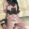 Silk Luminous-broek (Regular) - Pink Champagne