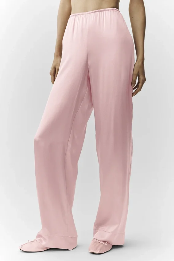 Silk Luminous-broek (Regular) - Pink Champagne