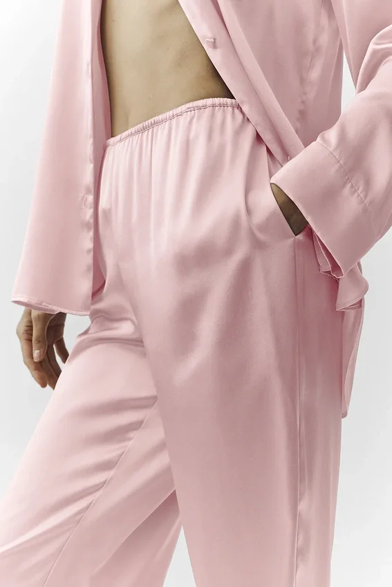 Silk Luminous-broek (Regular) - Pink Champagne
