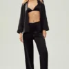 Silk Luminous Button up - Zwart