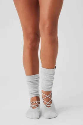 Siren Grip-sok met bandjes voor dames – Athletic Heather Grey