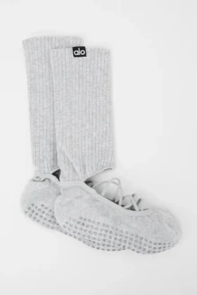 Siren Grip-sok met bandjes voor dames – Athletic Heather Grey
