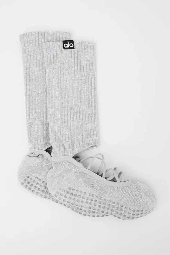 Siren Grip-sok met bandjes voor dames – Athletic Heather Grey