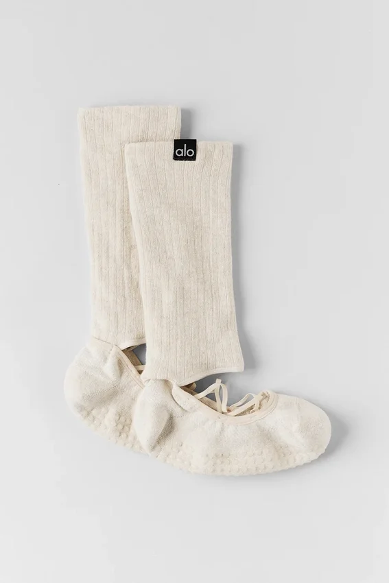 Siren Grip-sok met bandjes voor dames - Oatmeal Heather