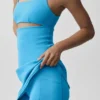 Slice-tennisjurk - azuurblauw