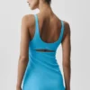 Slice-tennisjurk - azuurblauw