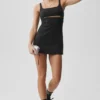 Slice-tennisjurk – Zwart