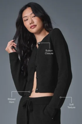 Snuggle Up Cropped Trui – Zwart