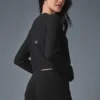 Snuggle Up Cropped Trui - Zwart
