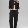 Snuggle Up-trui met High-Waist broek met wijde pijpen - Zwart