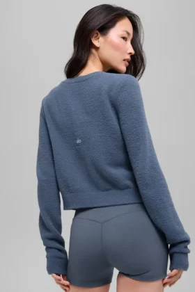 Snuggle up Truien Cropped Cardigan – Bluestone