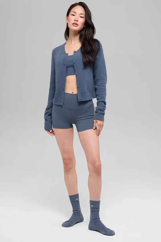 Snuggle up Truien Cropped Cardigan - Bluestone