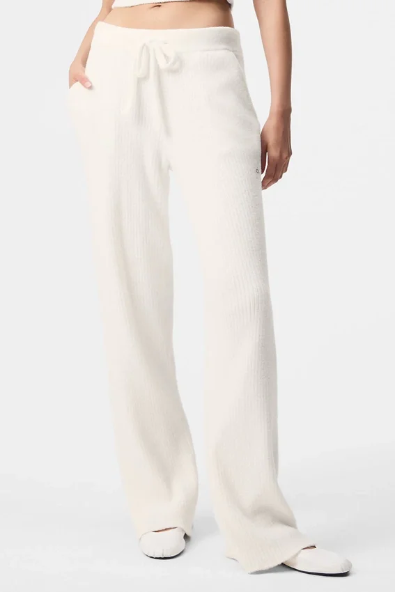 Snuggle up Truien High-Waist Wide Leg Broek - Ivory