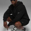 Sports Club trui met gebreide hoodie - Zwart