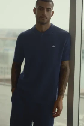 Sports Club Truien Knit Polo - Marineblauw
