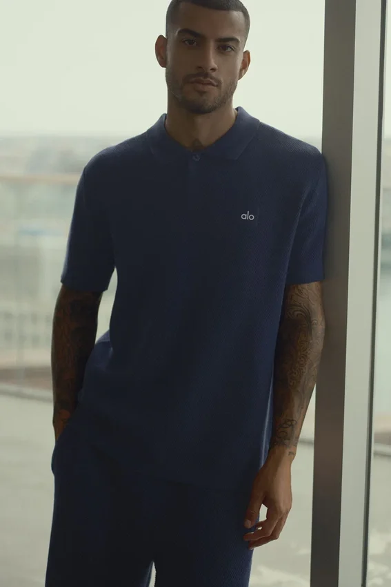 Sports Club Truien Knit Polo - Marineblauw