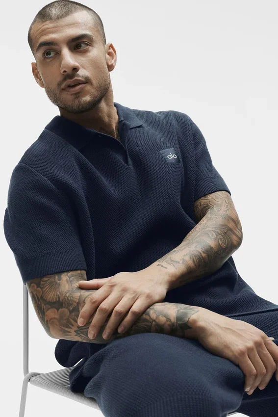 Sports Club Truien Knit Polo - Marineblauw